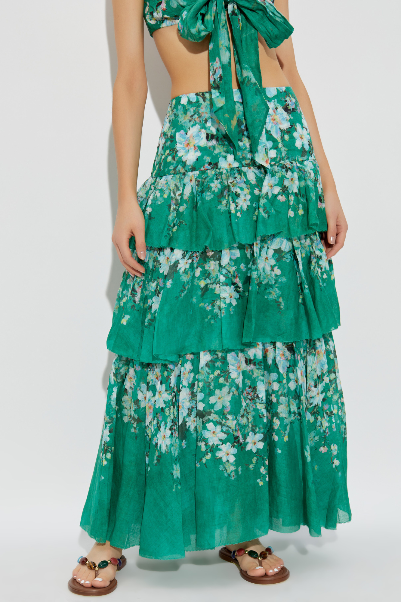 Green Skirt with floral motif Zimmermann - Vitkac AS